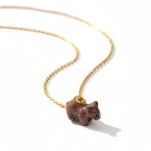童趣小巧澳洲袋熊琺瑯項鍊